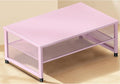 Desk Organizers and Accessories, 2-Tier Metal Computer Monitor Stand Riser, Desk Organizer for Monitor, Printer & Laptop Stand, Desktop Workspace Organizers for Office Supplies(Pink)