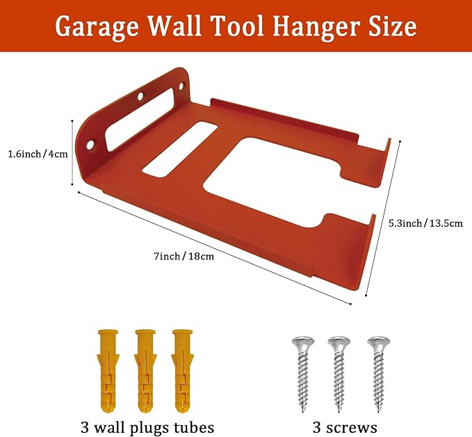 Weed Eater Hanger -2 Pack Heavy Duty Trimmer Rack Wall Mount for Grass Trimmer, Garden Tool Rack/Bracket, Wall Mount Tool Hanger, Shed Storage, Weed Wacker Holder