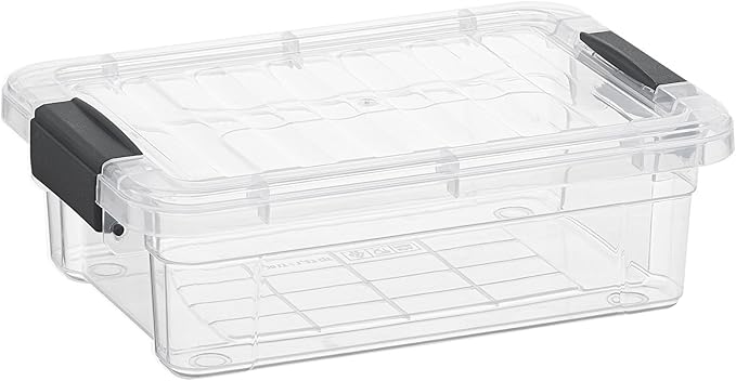 Superio Clear Storage Boxes with Lids, 1.27 Quart Plastic Container Bins for Organizing, Stackable Crates, BPA Free, Non Toxic, Odor Free, Organizers for Home, Office and Dorm