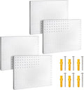 G.CORE Heavy Duty Metal Pegboard Organizer - Wall Storage Steel Peg Board Panels Set 1/4 inch Round Holes 17"x13" 4 Pack Garage Craft Tool Display Hanging Rack Organization Kit with Mounting Hardware