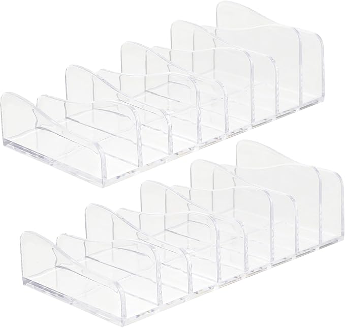 Uonlytech 2pcs Transparent Eyeshadow Palettes Organizer Makeup Holder Cosmetic Storage Stand for Vanity Desktop Scratch-resistant Pallet Display Rack for Easy Access and Neat Arrangement
