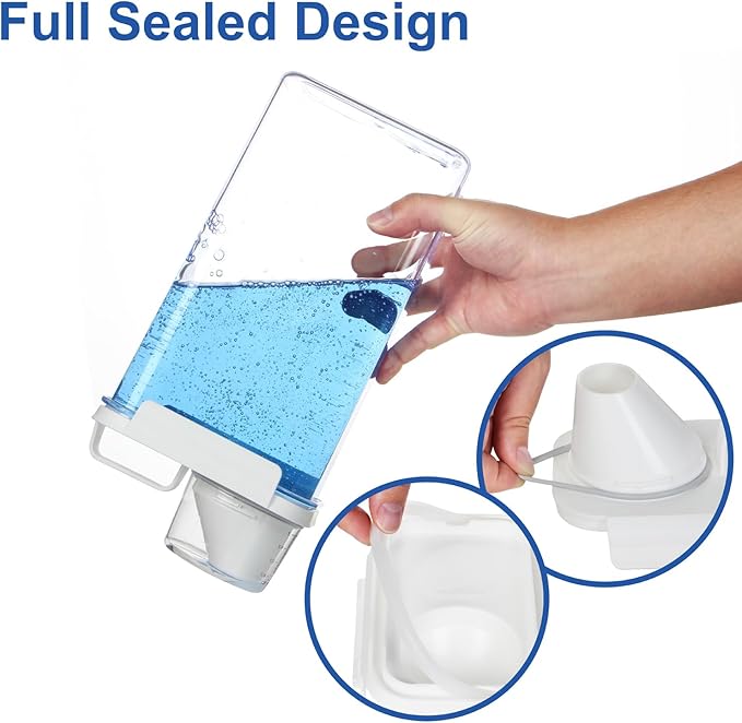 Laundry Detergent Dispenser, Liquid Laundry Container & Powder Soap Dispenser, 2 Pack Plastic Laundry Storage for Laundry Room Organization, Fabric Softener Dispenser (37 oz)