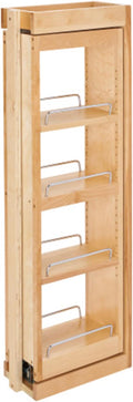 Rev-A-Shelf Kitchen Cabinet Pullout Wall Filler Wooden Organizer Slide Out Pantry Storage w/Soft-Close in Multiple Sizes, 6 x 33 in, 432-WFBBSC33-6C