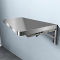 304 Stainless Steel Folding Wall Shelf Wall Mount Kitchen Storage Shelves Rounded Corners Food-Grade Folding Table Thickened Bracket for Laundry Room Garage Restaurant.(70x35cm/27.6x13.8in)