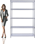 NSF Commercial 5-Tier Wire Shelving with Wheels, 48"x24"x72" Heavy Duty Metal Shelves 4000 lbs Max Capacity, Chrome Storage Rack for Garage Kitchen Pantry Warehouse