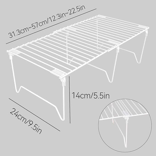 1/2-Piece Set freezer organizer,Stackable Cabinet Organizer Shelves,Foldable Pantry Shelf,Plate, Dish,Rustproof Metal Storage Organizer