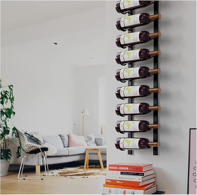 Jagged Ridge Wine Rooms - Premium Wall Mounted Metal Wine Rack - 12 Wine Bottles Holder - Modern Wine Rack, Matte Black - Space Saving for Home, Kitchen, Bar - Designed in Canada by Wine Enthusiasts
