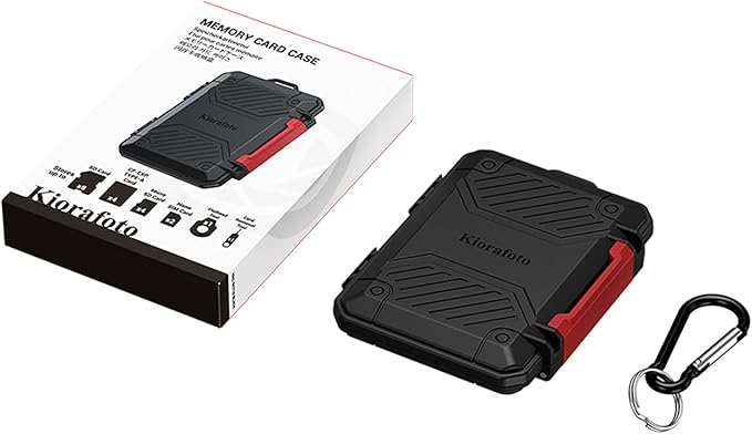 IP67 Waterproof Memory Card Case, Anti-Shock Memory Card Holder for 8 SD SDHC SDXC Cards,4 Micro SD SDHC SDXC TF MSD Cards,4 CFexpress Type-A CFA,2 Nano SIM Storage Carrying Case - Black