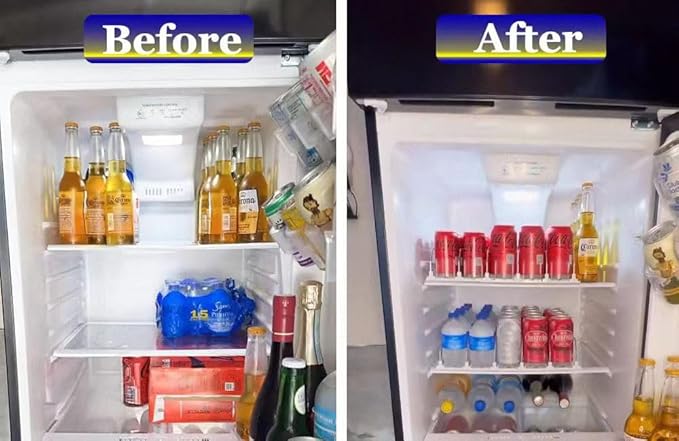 Soda Can Dispenser for Refrigerator,Automatic Pusher Glide Refrigerator Organizer and Adjustable Width - Storage 30 Cans