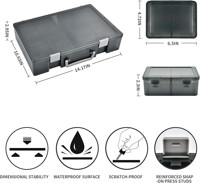 ALCYON 1600+ Baseball Card Storage Box, Sports Cards Holder Organizer Hard Plastic Display Case Compatible with Baseball/Football/for MTG/for PM for Collector (Bag Only)-Grey