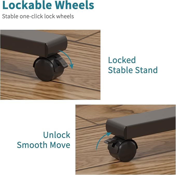 Bed Desk Adjustable Overbed Bedside Table Rolling Laptop Tray Desk Cart Height Portable Mobile Sit Stand Table Tilting Hospital Bed with Wheels