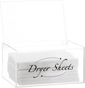 Laundry Sheet Holder - Clear Acrylic Dispenser with Lid, Dryer Sheet Box for Laundry Room