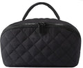 Travel Makeup Bag, Wide Open Expandable Lay-Flat Cosmetic Case, Padded Organizer for Toiletries & Brushes Large Capacity with Compartments