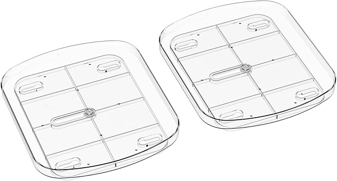 Yieach Clear Refrigerator Lazy Susan Turntable,11.9''x10.2'',Square Fridge Turntable Organizer,Large Rotating Fridge Tray for Kitchen,Countertop,Pantry,Cabinet,Jars and Condiment Organizer,Pack of 1