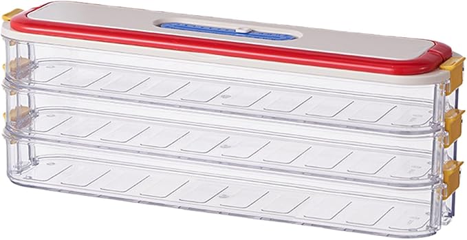 Multiple Tiered Freezer Storage Container With Clear Lids, Secure Stacking Systems, Clear Fridge Storage Container Perfect For Compact Refrigerators