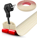 Floor Cord Cover Self Adhesive Cord Hider,10FT Cable Management, Extension Strip Protector for Wires, Prevent Cable Trips for Offices, Gyms, Exhibitions Cavity:0.39"(W) x 0.27"(H) Yellow Wood