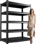 81" H Garage Shelving Heavy Duty Storage Shelves Adjustable Garage Shelves 5 Tier Metal Shelving Unit Utility Rack Shelf for Storage Warehouse Pantry (81 "H x 46 "W x 20" D)