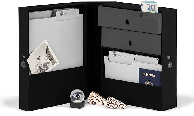 Savor | All-in-One Desk Organizer | Midnight Black – Keep Desk, Office, and Home Organized All-In-One Storage System for Important Files, Documents, Stationery, and Office Supplies