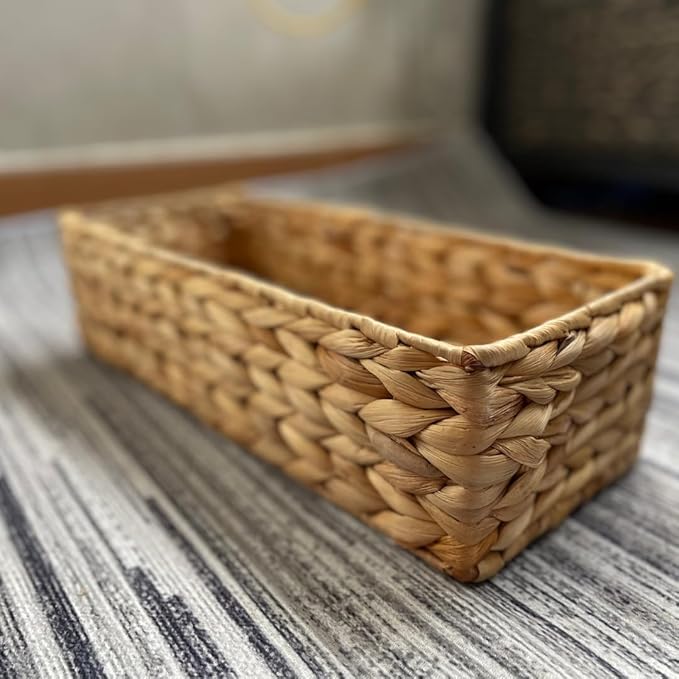 Set of 3 Wicker Toilet Paper Holders – Toilet Tank Basket, Back of Toilet Basket, Wicker Baskets for Storage and Decorative Bathroom Organization