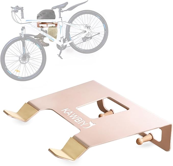 Bike Wall Mount With Shelf, Heavy-Duty Adjustable Bike Hanger, Multifunctional Wall Mount, Hold Up To 66lbs for Horizontal Storage of Road, Hybrid Bikes in Garage, Home, Apartment (White)