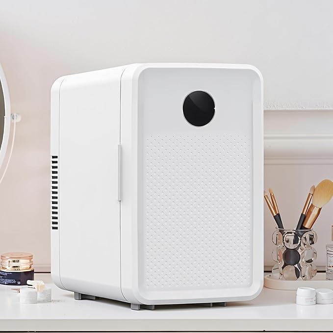 13L/22L Mini Fridge for Bedroom, Non-condensing Small Skincare Fridge, 110V/12V Portable Refrigerator Cooler & Warmer for Drinks, Food, Beauty, Makeup, Dorm, Car, Office