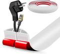 Floor Cord Cover Self Adhesive Cord Hider,10FT Cable Management, Extension Strip Protector for Wires, Prevent Cable Trips for Offices, Gyms, Exhibitions Cavity:0.47"(W) x 0.35"(H) White