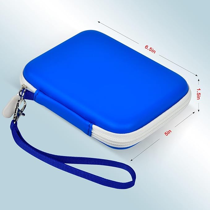 Case Compatible with Samsung T7/ for T7 Touch Portable SSD - 1TB, 2TB, 500GB USB 3.2 External Solid State Drive. Carrying Travel Box for 2 Pack Samsung SSD and Cables (Box Only) - Blue