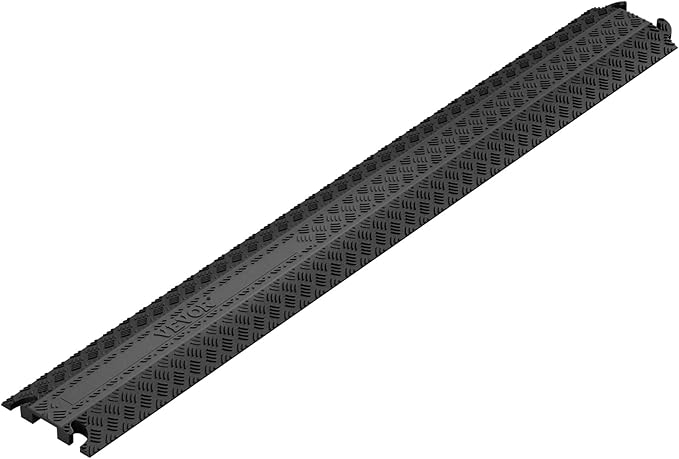 VEVOR Thermoplastic Rubber Drop Over Cable Cover Ramp, 2,000 lbs/axle Load Capacity, Heavy Duty TPR Cable Hose Protector Ramp, Floor Cord Cover for High Walking Traffic Areas Home Office Warehouse