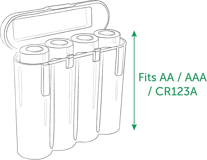 Powertron Batteries 3 Pack AA/AAA / CR123A Black Battery Holder Storage Cases