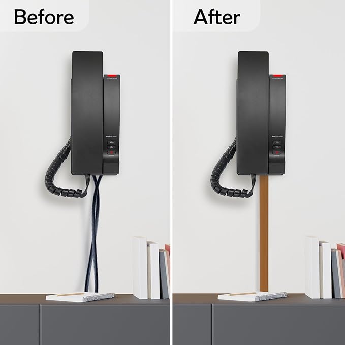 Rubber Bond TV Cord Hider Cable Protector - Strong Self Adhesive Wall Cord Cover Cable Hider - Low Profile Cable Management Wall Cord Concealer Cable Raceway (Brown, 10 Feet)