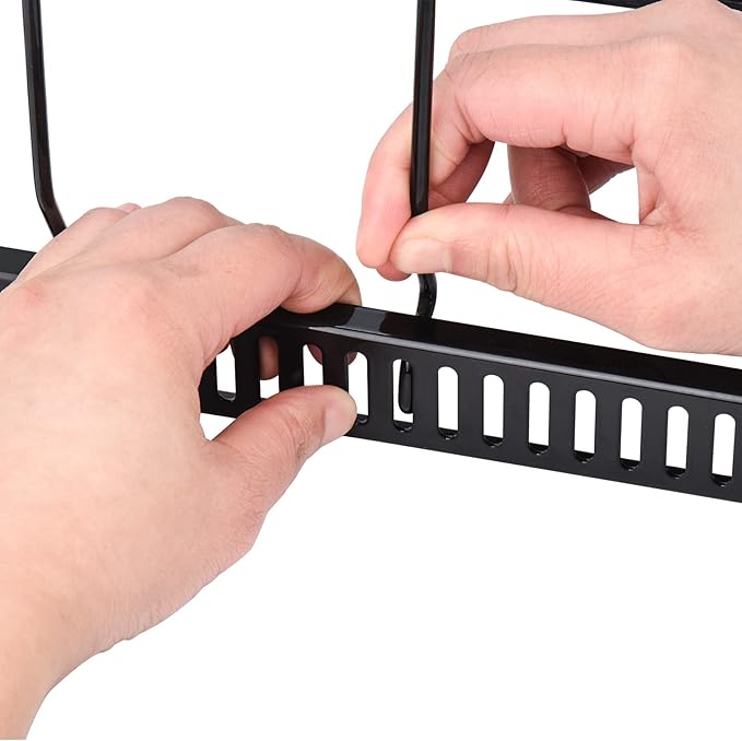Toplife 10+ Bakeware Organizer Rack for Kitchen Bakeware, Cookware, Dinnerware, Cutting Boards, Plates, Pot and Pan Lids (Black)