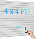 Ezlaino 4x4ft PVC Slat Wall Paneling - Thickened & Durable, Waterproof, Versatile | Fits Most Slatwall Accessories (Not Included) | Ideal for Garage, Home & Store Organization, Gray