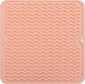 Silicone Dish Drying Mat for Multiple Usage,Easy clean,Eco-friendly,Heat-resistant Silicone Mat for Kitchen Counter or Sink,Refrigerator or Drawer liner Pink M 12 inches x 12 inches