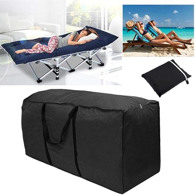 2 Pack Patio Furniture Storage Bag Extra Large Protective Cushion Cover with Zippered Waterproof for Patio Furniture with Zippers and Handles Size 68 inch L x 30 inch W x 20 inch H (2)