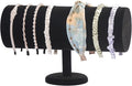 Coward T-Bar Beige Headband Holder Organizer,Hairband Display Stand,Hairband Storage Rack for Girls And Women (detachable black velvet)