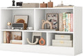 Giantex 5-Cube Bookcase, Freestanding 3-Tier Bookshelf with Spacious Top & Raised Base, Modern Display Storage Organizer, Multipurpose Book Shelf for Living Room, Bedroom, Playroom (White)