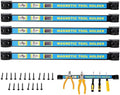 Magnetic Tool Holder 5 Pack, 18" Heavy Duty Magnetic Tool Bar Strip with Mounting Screws, Wall Mounted Metal Tool Organizer Rack for Garage, Workshop, Home, Tool Storage and Organization, Blue