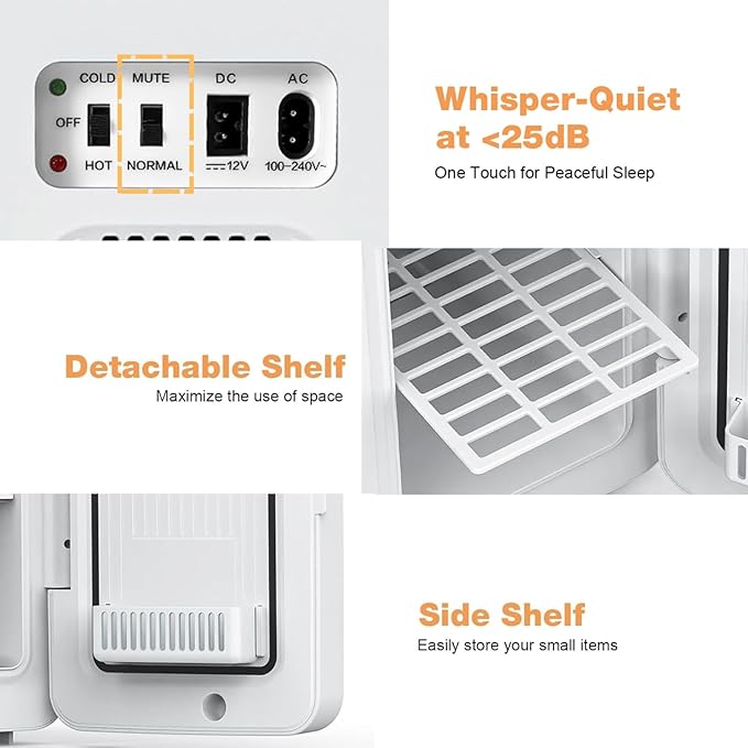 advwin 22L Mini Fridge for Bedroom, 30 Cans Portable Cooler & Warmer Compact Refrigerators with AC/DC Power for Skin Care, Beverage, Cosmetics, Food, Drinks, Office Desk Dorm Room