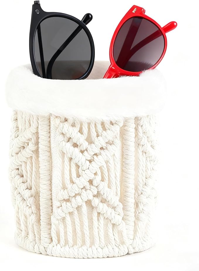 Glasses Holder for Nightstand, Boho Decor Eyeglass Case, Anti-scratch Plush Lined Sunglass Holder, Eyeglass Holder Stand for Desk, Table, Office, Glasses Stand Sunglass Storag Organizer