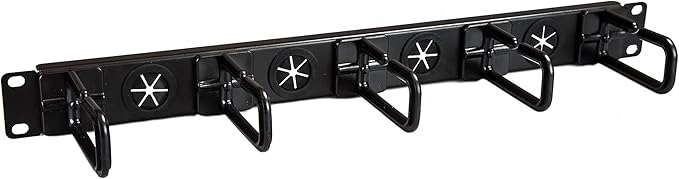 StarTech.com 1U 19" Cable Management Organizer - D Ring Hook Network/Server Rack Cord Manager - Data Center Horizontal Wire Panel with Passthrough Holes w/Mounting HW - EIA/ECA-310-E (CABLMANAGERH)