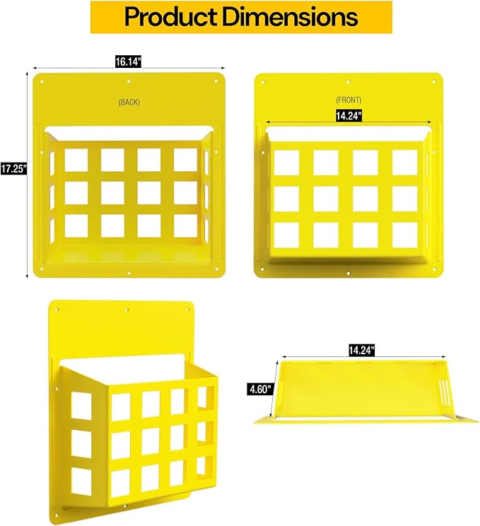 Performore Molded Plastic SDS Rack with Hardware – Durable Wall-Mounted Storage Solution Including 8 Screws and 8 Anchors for Easy Installation and Organization