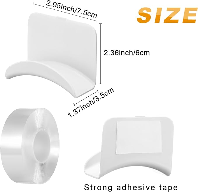 Headphone Wall Hangers Adhesive Gaming Headset Holder Hooks for Wall Mount Strong Universal Stand Hooks for Most Headphone Controller, Hat, Baseball Caps, Door, Closet(White,24 Pcs)