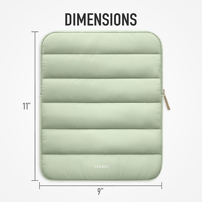 Vandel - The Original Puffy iPad Sleeve 9-11 Inch Tablet Sleeve, Green i Pad Case for Women and Men, Cute iPad Air Pouch, 9 10 Inch, 11 Inch Bag