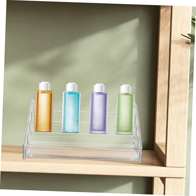 Acrylic Makeup Organizer Multi Layer Display Stand for Eyeshadow Palette Nail Polish and Perfume Storage Space Saving Design with Handles for Durable and Versatile Cosmetic Display