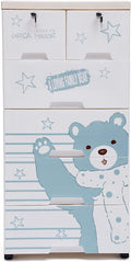 Plastic Drawers Dresser, 6 Drawers Storage Cabinet Polar Bear Tall Standing Dresser Bedside Furniture & Night Stand End Table Dressers with Wheels for Clothes Playroom Bedroom Furniture