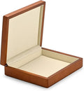 Oirlv Solid Wood Ring Jewelry Box Organizer Earrings Jewelry Drawer Organizer Tray with Lid (Creamy-white Flat Box)
