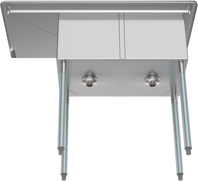 KoolMore 2 Compartment Stainless Steel NSF Commercial Kitchen Prep & Utility Sink with Drainboard - Bowl Size 14" x 16" x 11"