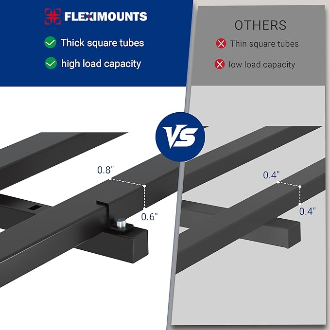 FLEXIMOUNTS 2x4ft Heavy Duty Garage Wall Shelving, 2-Pack Garage Shelving Wall Mounted with 8 Hooks, 400lbs Capacity, Storage for Power Tools, Garden Supplies, Storage Bins, Lite Series