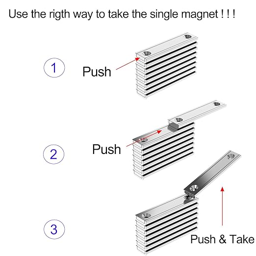 Super Strong Magnetic Tool Holder Channel Magnet - 2.50" Length-10 Pack,Pot Magnets with Matching Screws,Strong Rare Earth Magnets with Countersunk Holes,Magnetic Knife Tools Holder