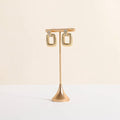 GemeShou Single Gold Earring T bar Stand, Metal earring display holder for show, Small jewelry studs hanger for Online store Photo Shoot【Gold-Cone Base Height 5"】